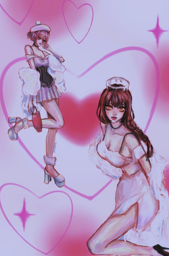 CSM Reze and Makima Valentines pink
