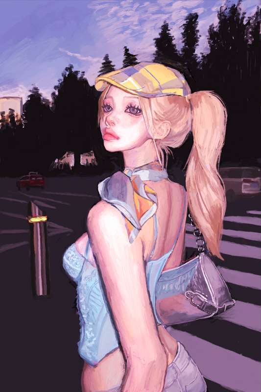 Road Crossing Girl