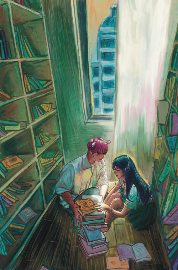 Saiki and Teruhashi at the library