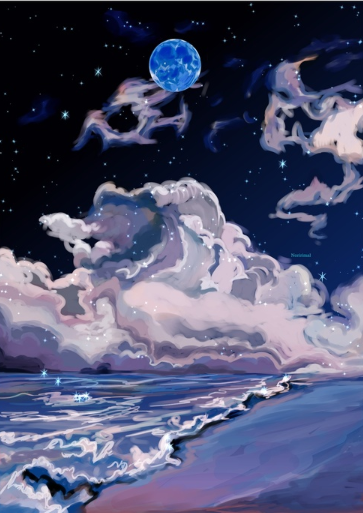 Moonlight at night